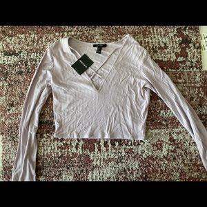 Lavender Forever 21 Knit Crop Top
